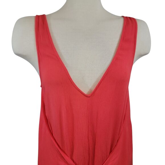 Mara Hoffman Swim Jumpsuit Small Orange Wide Leg Tie Front V-neck Beachy - Picture 3 of 8